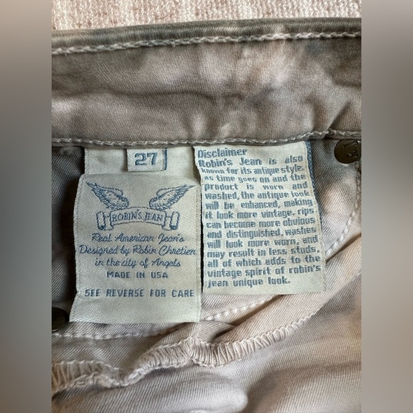 Robin's Jean Vintage Sz 27 Woman’s Embroidered Tie Dye Skinny Stretch - Picture 6 of 13